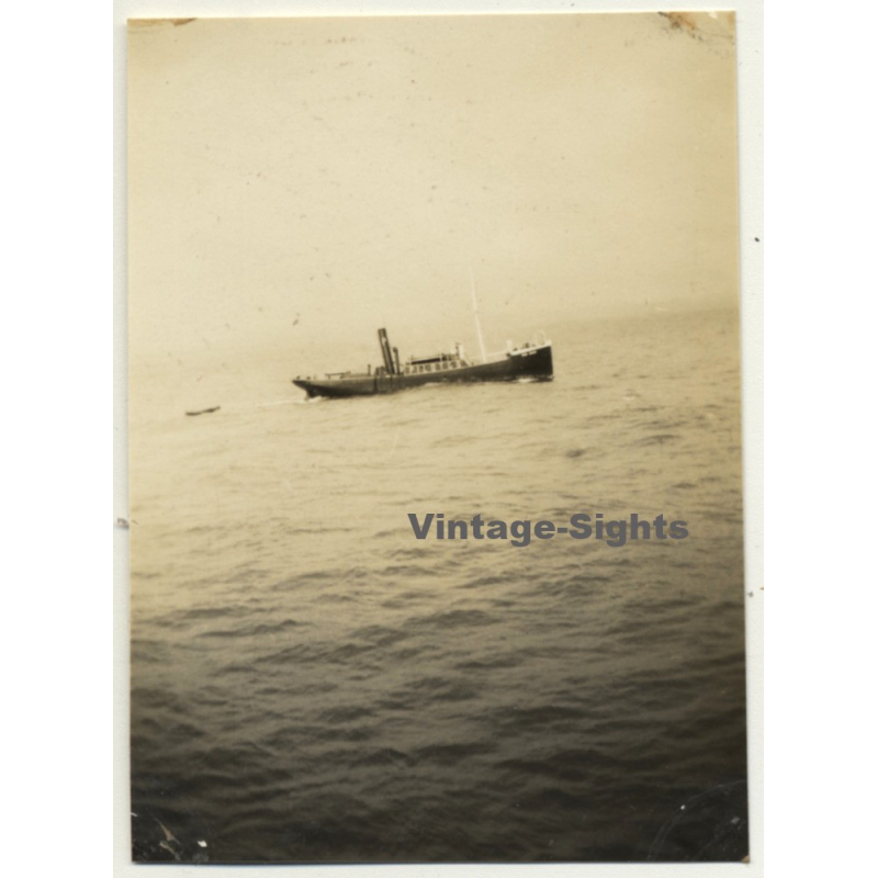 Lisbon: Port Pilot In Dinghy On His Way To S.S. Anversville *5 (Vintage Photo 1930)