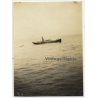 Lisbon: Port Pilot In Dinghy On His Way To S.S. Anversville *5 (Vintage Photo 1930)