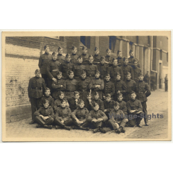 Large Group Of Young Belgian Soldiers / WW1 (Vintage RPPC ~1910s)
