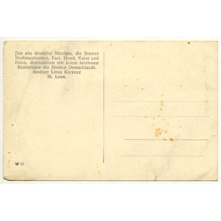 Bremer Stadtmusikanten / Esel - Hund Katze - Hahn (Vintage Postcard)