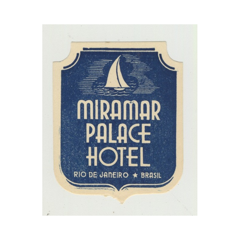 Miramar Palace Hotel - Rio de Janeiro / Brasil (Vintage Luggage Label)