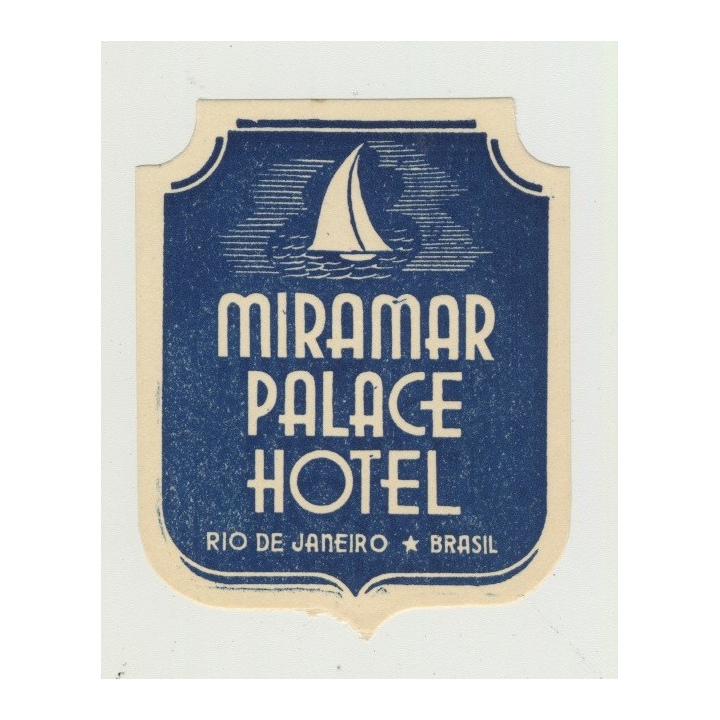 Miramar Palace Hotel - Rio de Janeiro / Brasil (Vintage Luggage Label)