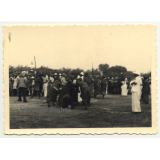 Congo-Belge: Ceremonial Dancers Get Ready For Dance (Vintage Photo ~1930s/1940s)
