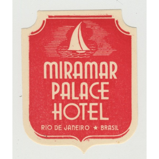 Miramar Palace Hotel - Rio de Janeiro / Brasil (Vintage Luggage Label)