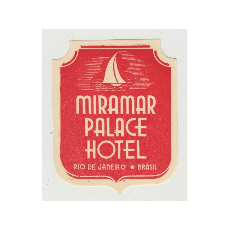 Miramar Palace Hotel - Rio de Janeiro / Brasil (Vintage Luggage Label)