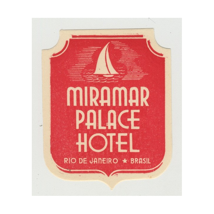 Miramar Palace Hotel - Rio de Janeiro / Brasil (Vintage Luggage Label)