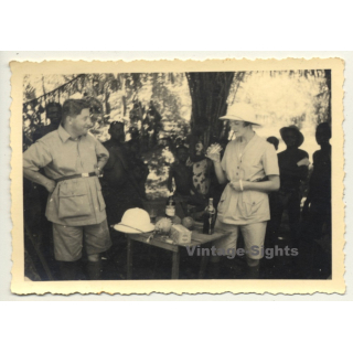 Congo-Belge: Colonial Picnic In Bush / Johnnie Walker (Vintage Photo ~1930s/1940s)