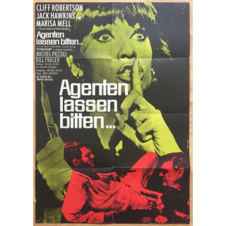Agenten Lassen Bitten... - Michel Piccoli (Vintage German Movie Poster 1968)