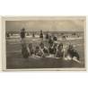 Group Of Belgian Women In The Surf / Beach - Swim Suit (Vintage RPPC ~1910s/1920s)