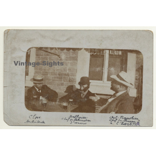 Belgium: 3 Guys In Bistro / Close - Architecte, Flagothier - Chef ENGETRA (Vintage RPPC 1910)