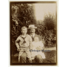 Belgian Upper Society Family *6: Grandfather & Grandsons / Sailor Suit (Vintage Photo Sepia ~1910s/1920s)