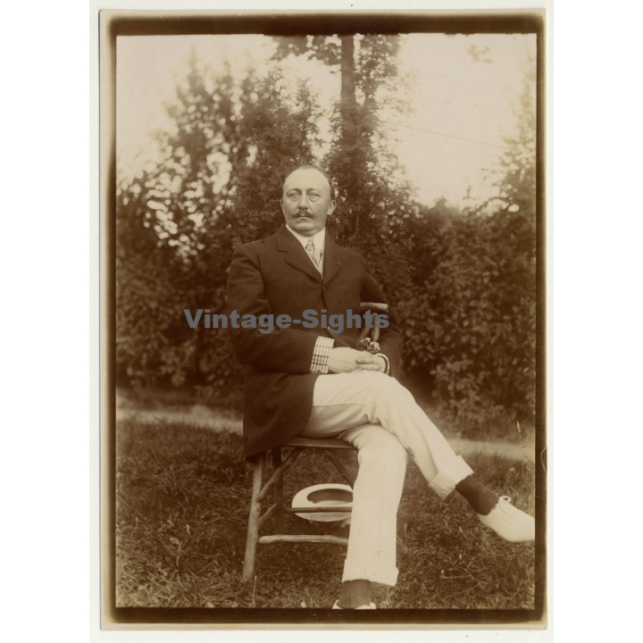 Belgian Upper Society Family *8: The Patriarch / Father (Vintage Photo Sepia ~1910s/1920s)