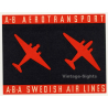 A-B Aerotransport A-B-A Swedish Air Lines (Vintage Airline Luggage Label)