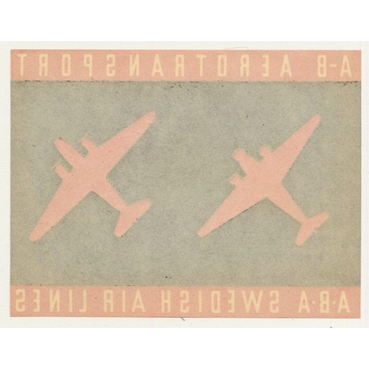 A-B Aerotransport A-B-A Swedish Air Lines (Vintage Airline Luggage Label)