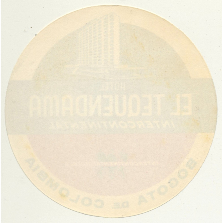 Bogota / Colombia: Hotel Tequendama Intercontinental *1 (Vintage Luggage Label)