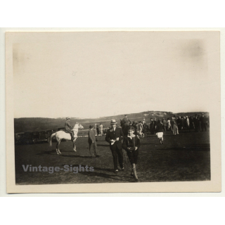 Tanger / Morocco: Polo Player On Horse / Spectators C.C.D.T. (Vintage Photo 1930)