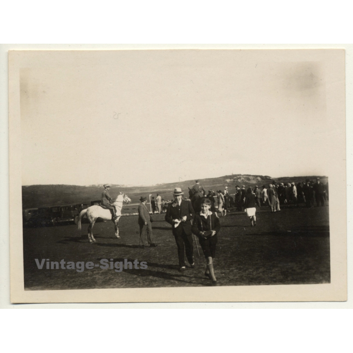 Tanger / Morocco: Polo Player On Horse / Spectators C.C.D.T. (Vintage Photo 1930)