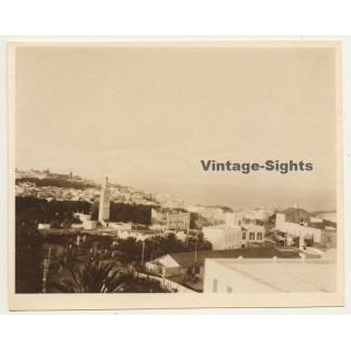Morocco: View Over Tanger Taken From Hotel Villa De France *1 (Vintage Photo Sepia 1930)