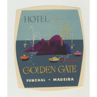 Hotel Golden Gate - Funchal - Madeira / Portugal (Vintage Luggage Label)