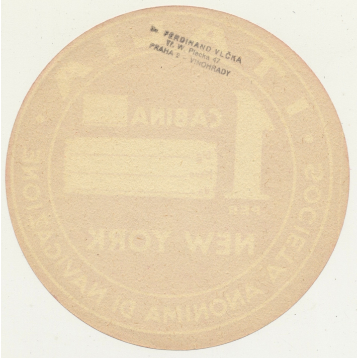 Societa Anonima Di Navigazione / Italia - New York (Vintage Shipping Company Luggage Label)