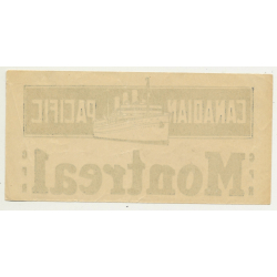 Canadian Pacific CPR - Montreal (Vintage Shipping Company Luggage Label)