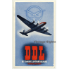 DDL Danish Airlines / Det Danske Luftfartselskab (Vintage Airline Luggage Label)