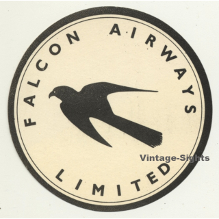 Falcon Airways Limited UK (Vintage Airline Luggage Label ~1960)