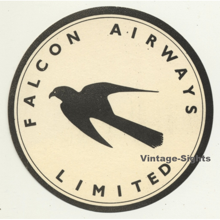 Falcon Airways Limited UK (Vintage Airline Luggage Label ~1960)
