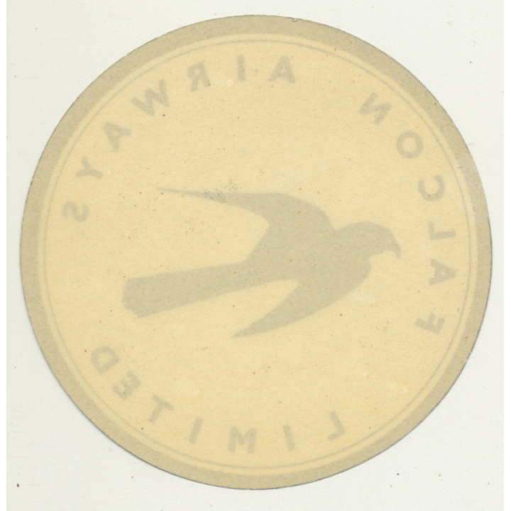 Falcon Airways Limited UK (Vintage Airline Luggage Label ~1960)
