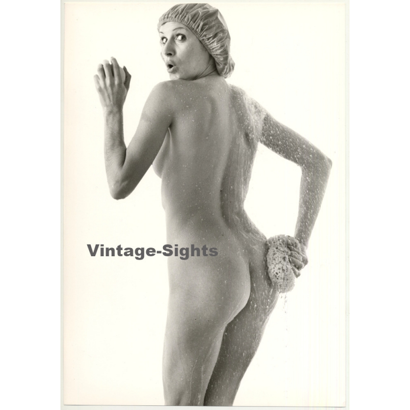 Nude Female Shower Study *2 (Vintage Photo 1980s Wolfgang Klein ~DIN A3)