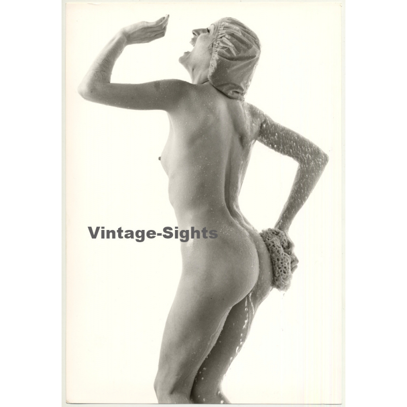 Nude Female Shower Study *3 (Vintage Photo 1980s Wolfgang Klein ~DIN A3)