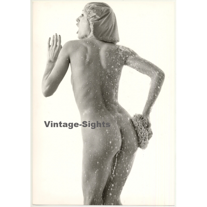 Nude Female Shower Study *4 (Vintage Photo 1980s Wolfgang Klein ~DIN A3)