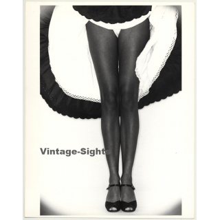 Long Leg Study / Woman Lifts Skirt (Vintage Photo 1980s Wolfgang Klein DIN A4+)
