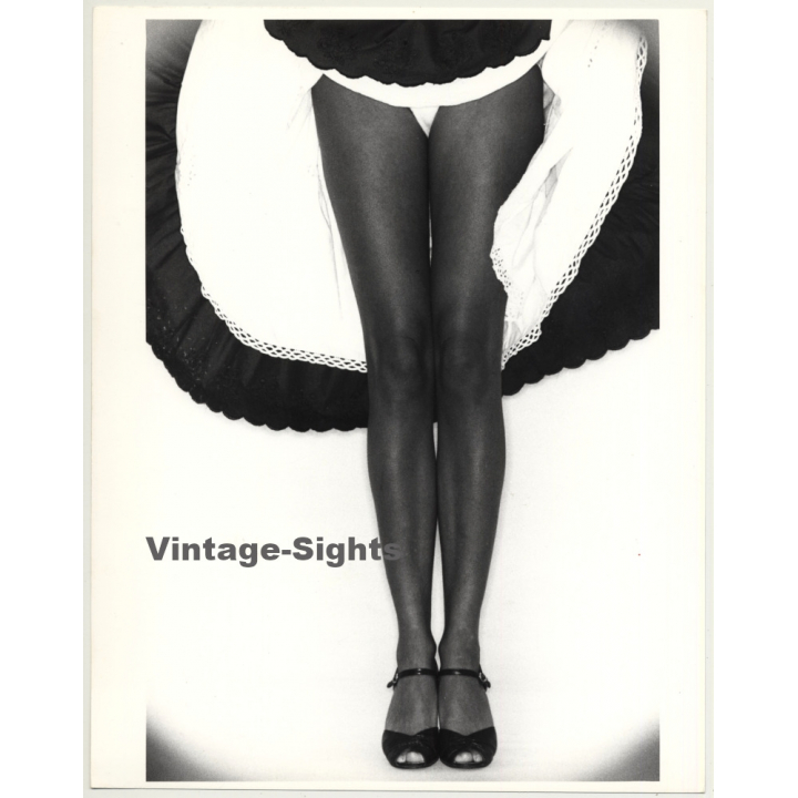 Long Leg Study / Woman Lifts Skirt (Vintage Photo 1980s Wolfgang Klein DIN A4+)