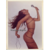 Nude Female Model Wrapped In Cable *2 / Microphone (Vintage Photo 1980s WOLFGANG KLEIN ~DIN A3)