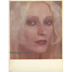 Close-Up Of Blonde Woman's Face / Make-Up (Vintage Photo 1980s WOLFGANG KLEIN ~DIN A3)