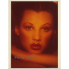 Close-Up Of A Pensive Female Beauty's Face (Vintage Photo 1980s WOLFGANG KLEIN ~DIN A3)