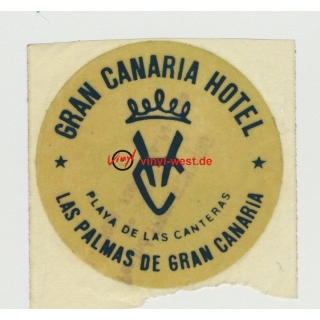 Gran Canaria Hotel - Las Palmas / Spain (Vintage Luggage Label)