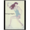 Female Model In Bodysuit With Blow Dryer / Filter (Vintage Photo 1980s WOLFGANG KLEIN ~DIN A3)