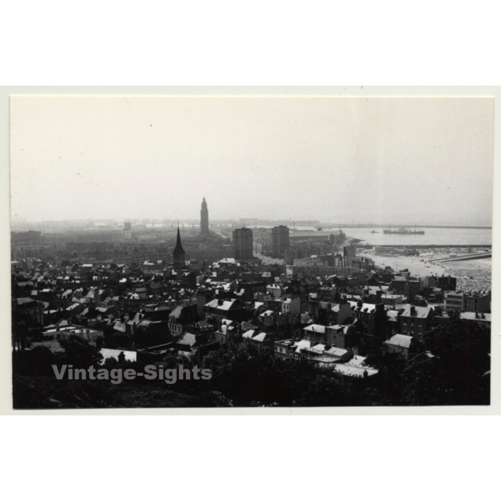 Le Havre / France: View Over Whole City & Shore (Vintage Photo B/W 1963)