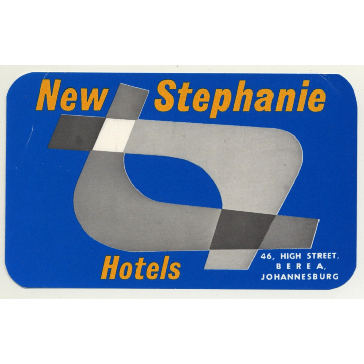 Johannesburg / South Africa: New Stephanie Hotels (Vintage Luggage Label)