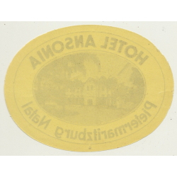 Pietermaritzburg Natal / South Africa: Hotel Ansonia (Vintage Luggage Label)