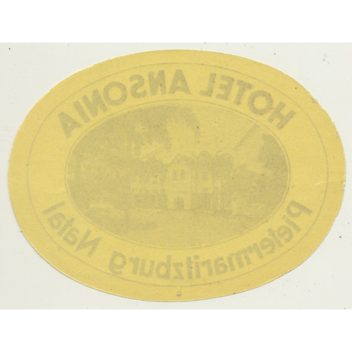 Pietermaritzburg Natal / South Africa: Hotel Ansonia (Vintage Luggage Label)