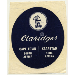 Cape Town / South Africa: Claridges Hotel (Vintage Luggage Label)