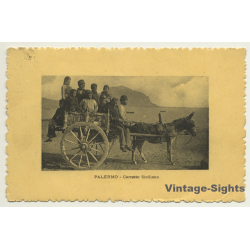 Palermo / Sicily: Carretto Siciliano - Donkey Cart (Vintage Postcard 1913)