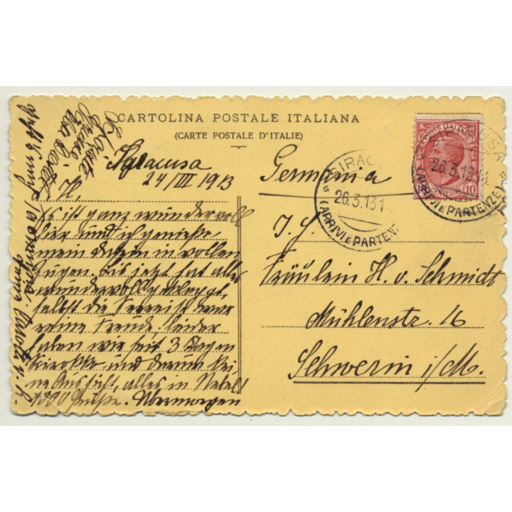 Palermo / Sicily: Carretto Siciliano - Donkey Cart (Vintage Postcard 1913)