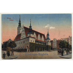 Brieg - Brzeg / Schlesien: Rathaus (Vintage Postcard 1928)