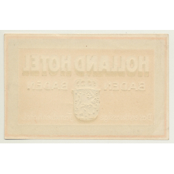 Baden Baden / Germany: Holland Hotel (Vintage Luggage Label)