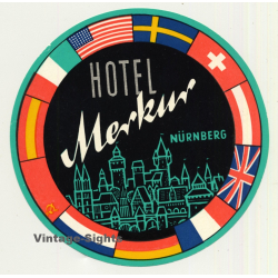 Nürnberg / Germany: Hotel Merkur (Vintage Luggage Label)
