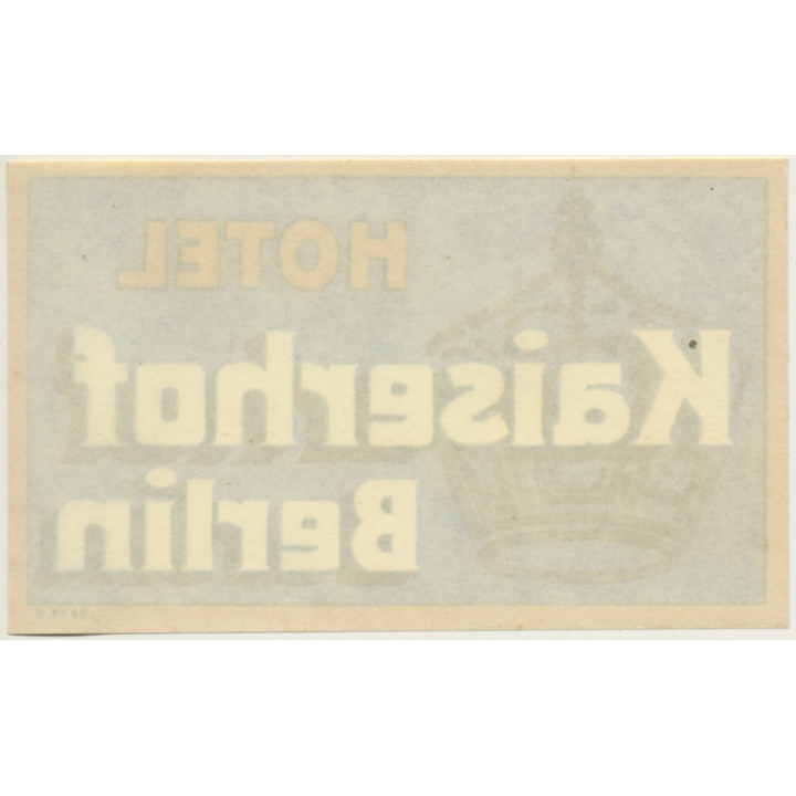 Berlin / Germany: Hotel Kaiserhof (Vintage Luggage Label)